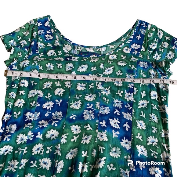 Jams World Vintage W348 Floral Maxi Dress Size Small Short Sleeve Boat Neck - Picture 10 of 12